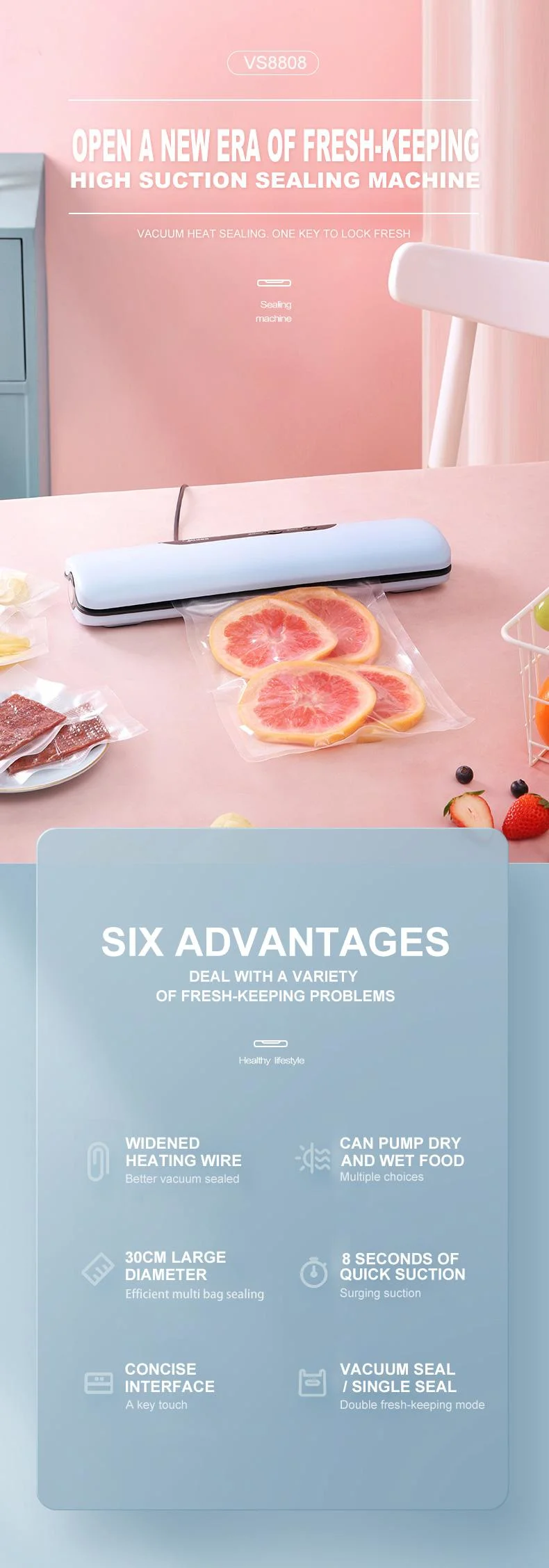 Ootd Desktop Household Automatic Electric Food Vacuum Sealer