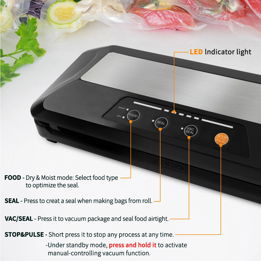 Vacuum Sealer Wet and Dry Food Mode Entry Kit for Changing The Kitchen Environment with Film Wrapping for External Vacuum Extraction