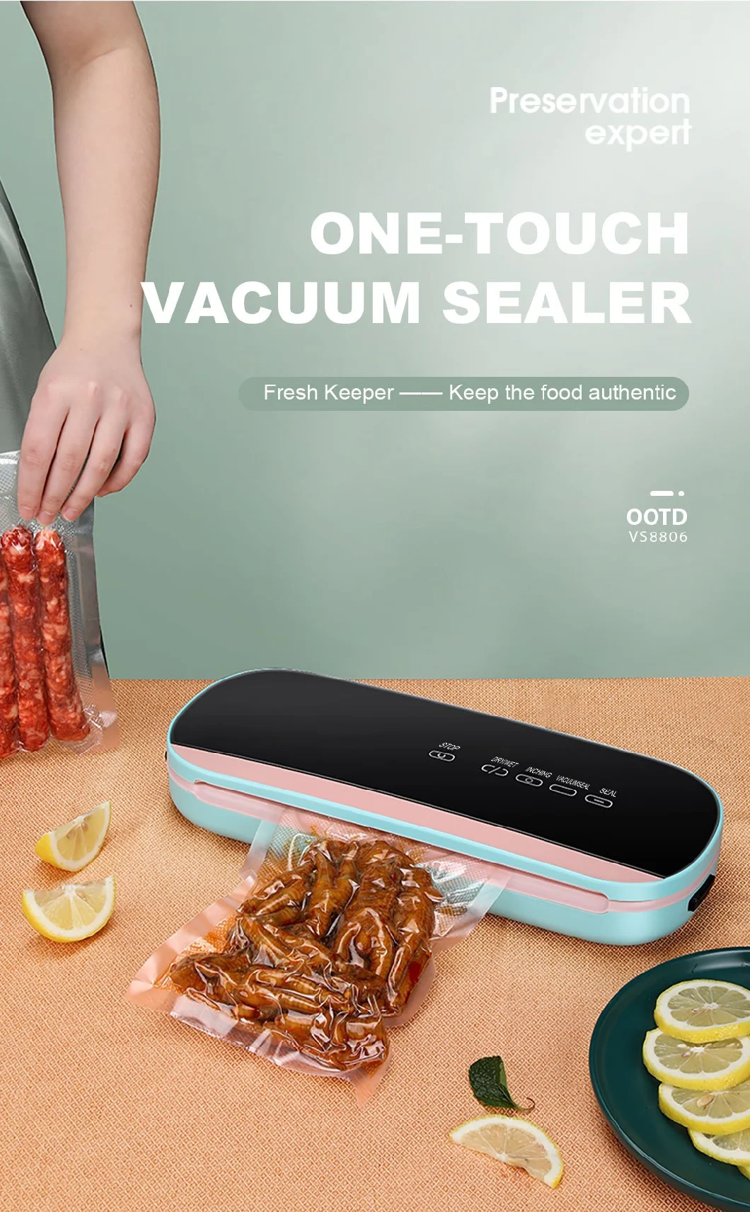 Ootd Tabletop Plastic Suitable Vacuum Food Sealer