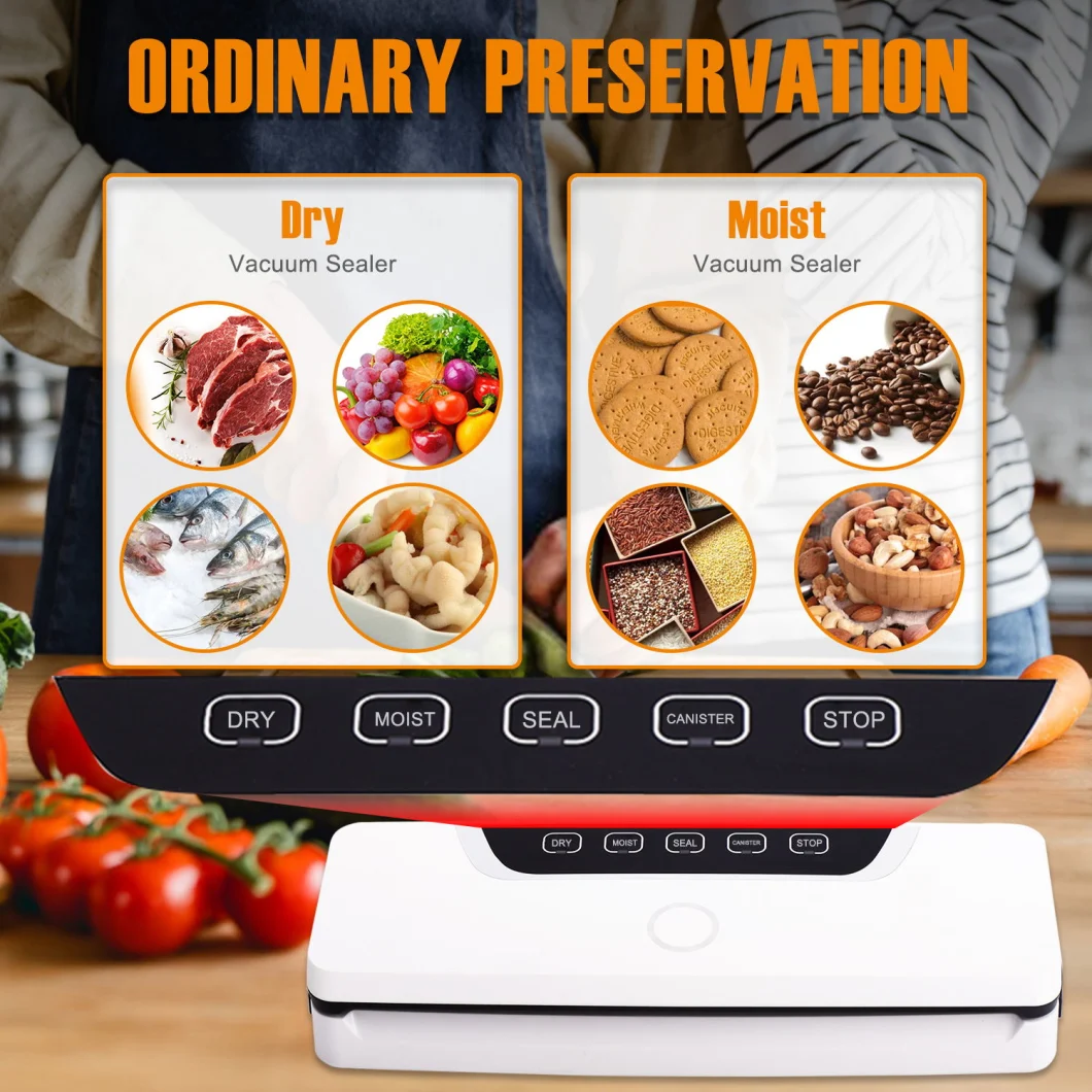 Ootd Portable Vacuum Sealer with BPA Free Vacuum Bags for Food Packaging Sous Vide Cooking