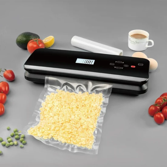 Seladora a vácuo automática para preservação de alimentos úmidos secos com rolos de sacos, cortador, máquina de selagem de mangueira Sous Vide